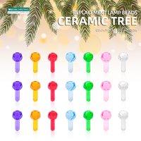 100pcs Ceramic Christmas Tree Plastic Faceted Globe Light Ornament Multicolor Light Beads Diy Replacement Bulbs Party Home Decor