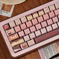 PBT Keycaps 130 Keys Mao Profile Custom Dye-Sublimation Cute Cat-shaped Keycaps For Cherry MX Swithes Mechanical Gaming Keyboard