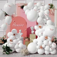 White Matte Balloons, Balloons of Different Sizes Used for Balloon Garlands or Arches, Suitable for Birthday Party Decoration