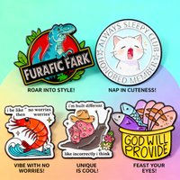 Cute Frog Duck Cow Cat Dinosaur Enamel Pin Cartoon Animal Badges Brooches for Backpack Hat Lapel Cosplay Accessories Toys Gift