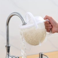 Lazy Person Rice Washing Sieve With Drain Portable Creative Rice Washer Strainer Bowl with Handle Quick Washing Rice Device