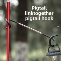 Outdoor Gas Light Hook Camping Multi-functional Metal Two-way Tent Light Pig Tail Hook S-shaped Double-headed Storage Hook