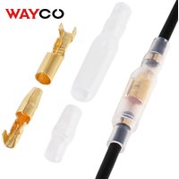 30 Sets Bullet Crimp Terminals Electrical Wire Connector Brass Male Female Insulated Sleeve Connection For Car Motorcycle Cables