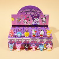 Cute 24Pcs Piece Anime Sanrio Hello Kitty Black Girl Keychain Pendant Keychain Blind Box Decorative Toy
