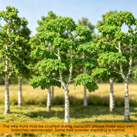 10cm Springtime Landscape Model Poplar Tree Miniature Wire Green Tree Building Park Train Railroad Platform Layout Diy Material