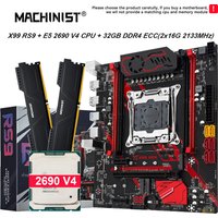 MACHINIST X99 RS9 Motherboard LGA 2011-3 Set Optional Kits E5 2690 V4 CPU Processor With 32G DDR4 ECC RAM Memory Dual M-ATX