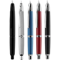 MAJOHN A1 Press Fountain Pen, Retractable Extra Fine Nib Metal with Clip / No Clip & Converter for Writing