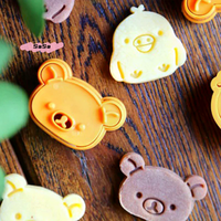 S-3Pcs/Set Cute Bear Sandwich Mold Bread Cake Biscuit Embossing Device Crust Cookie Cutter Baking Pastry Tools