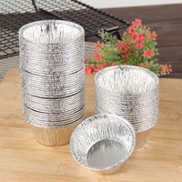50Pcs Disposable Aluminum Tin Foil Baking Pans Non-stick Food Grade Baking Cup Tray Practical Fast Heating Cupcake Mold Pudding