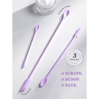 3 Pcs Makeup Spatula Set (S/M/L), Silicone Mini Double-Ended Scraper for Cosmetics, Jar Cleaner & Travel Refill Tool, No Waste