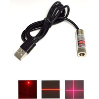 USB Adapter 650nm 100mw Red Laser Diode Module Focusable Dot Line Cross Beam 12*35mm