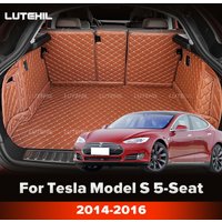 Tapis de coffre pour Tesla Model S 5 places 2015-2016, tapis de coffre avec protections de dossier, accessoires de tapis de coffre imperméables