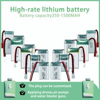 3.7V Lipo Battery Rechargeable Lithium Battery 250-1500mAh For Model aircraft and car model air pump High-rate lithium battery