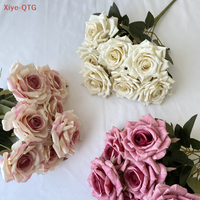 NEW 41CM 7 Forks Silk Screen Rose Artificial Flower Wedding Living Room Decoration Road Guide Bouquet, Artificial Flower image 4