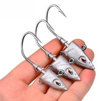 Billings 3D Eyes Jig Head 26-52g High Carbon Steel Soft Baits and Jig Heads Fishing Hooks of Swimbait Jig Head Fishing Hooks