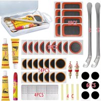 AliExpress NONE 48Pcs Bike Tire Repair Kit - Puncture Patch Set with Glue & Tools - 36Pcs Bicycle Tube Fix Kit