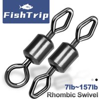 FishTrip Rolling Swivel Fishing 50Pack Diamond High Strength Saltwater Swivels Eliminate Line Twist