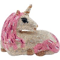 Luxury Pink Unicorn Handbag Women Diamond Evening Clutch Crystal Bridal Purse Designer Party Phone Bag Lady Wedding Dinner Bags