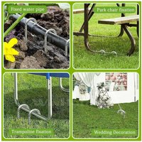 10 Pcs Heavy Duty J Hook Stakes Steel Galvanized Rebar Stakes Camping Stakes Trampoline Anchors Metal Stakes Tent Ground Nails
