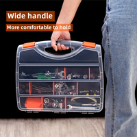 Multi Compartment Plastic Tool Box Screw Organizer Hardware Parts Storage Case Portable for Mechanic Garage Workshop Tool