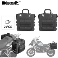 Rhinowalk 2 Unit Motorcycle Double Side Bag 25L Quick Release Waterproof Saddle Bag Motor Hard Rack Bag With Support Plate