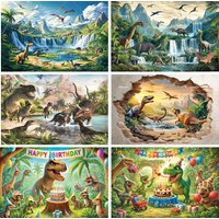 Dinosaur World Jurassic Park Backdrop Boy Birthday Decorations Party Supplies Tropical Jungle Baby Shower Photography Background