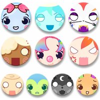 Creative D-Dandys W-World Full Face Icon Coin Badges Sprout Astro Bassie Vee Lapel Pins Backpack Hat Jewelry Brooch Accessories
