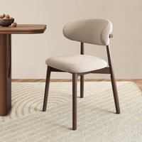 Nordic Modern Minimalist Solid Wood Dining Chair, Household & Hotel Use, Comfortable Light Luxury Upholstered Backrest Chair, Ho