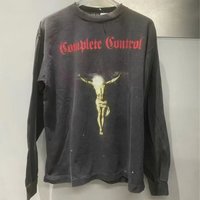 2025fw Saint Nice Washed Round Neck Long Sleeved Shirt T Shirt Men Women Heavy Fabric Unisex Tee Tops T-Shirt