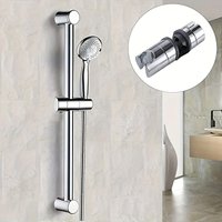 1Pc Insert Type Shower Head Sliding Bracket, Non-drilling Stainless Steel Lifting Holder, Adjustable Detachable Fix Mount