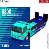 Cool Car 1:64 Falken Painting H300 Flatbed Transport Vehicle Simulation Alloy Car Model for Collection&Display&Gift