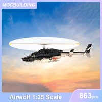 Airwolf 1:25 Scale Aircraft Model MOC Building Blocks DIY Assemble Bricks Educational Creative Collection Toys Gifts 863PCS