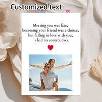 Personalized Photo & Text Keepsake Cards, Custom Name Message Cards for Birthday, Wedding, Anniversary & Valentine’s Day Gifts