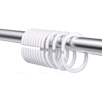 12/24 Pcs Shower Curtain Hook Plastic Bathroom Bathing Drape Hanger Rings Set Removable C Type Shower Curtain Hook Hanger Ring