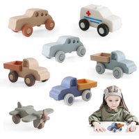 Montessori Baby Silicone Car Toys 0 12 Months Newborn Baby Things Silicone Baby Teether Toy Car Educational Toy Silicone Blocks