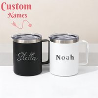 Custom coffee mug, personalized 12oz insulated mug, insulated mug, custom travel mug, minimalist insulated mug, unisex travel mu