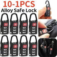 1-10PCS Mini Alloy Safe Lock Padlock Outdoor Travel Luggage Backpack Handbag Zipper Lock Anti Theft Combination Code Number Lock