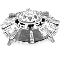 3D Metal Puzzle UFO DIY Handmade Space Exploration Spacecraft Assembly Model Jigsaw Puzzle Toys For Adult Kids