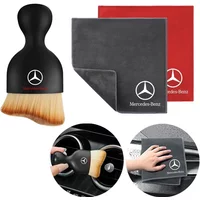 For Mercedes Benz Car Towel Suede Double-sided Car Cleaning Cloth with Car Detail Cleaning brush for Mercedes benz A B R G Class