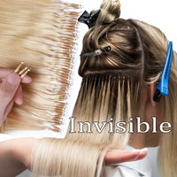 12-22inch Nano Bead Ring Human Hair Extensions Pre Bonded Micro Beads Rings Loop Hand Tied Hairpiece Salon Hair High Quality