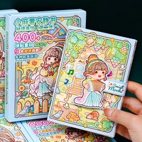 1 Quiet Book Sticker, Secret Realm Letter Game Book, 3D Pop-Up DIY Scene Sticker Book, No-Cut Children's Toy, Girls' Game Pop-Up Interactive Book