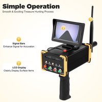 Untergrund-Metalldetektor, 15m Metalldetektor Goldfinder, LCD-Display Schatzsucher für Gold, Silber, Kupfer & Diamanten, Bergbau und Archäologie