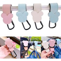 1/2/3pcs Cartoon Leather Baby Bag Stroller Hook Rotatable Cart Organizer Pram Hook Pram Rotate 360 Degree Stroller Accessories