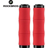 AliExpress ROCKBROS Bicycle Grips Bamboo Joint Handlebar Grips Dust Plug Soft Aluminum EVA MTB Mountain Bike Handlebar Grips Cycling Parts