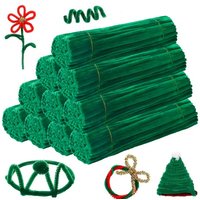 Tiges Chenille pour Nettoyeurs de Tuyaux, Ensemble de Documents Solides, Décorations Artisanales, DIY, Vert, 1000 Pièces