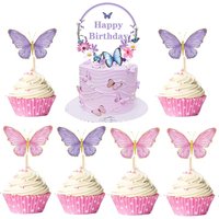 Butterfly Cupcake Toppers Baby Shower Party Decor Butterfly Cake Topper Picks Decor Girls Women Birthday Party Wedding Decoratio