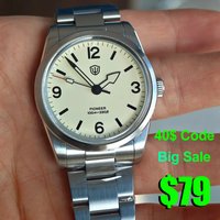 Watchdives WD1960S V2 Quartz Watch New Cream Dial Sapphire Crystal Vintage Watch VH31 Sweep Movement Luminous 10Bar Mens Watch