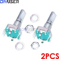 EC11 Rotary Encoder Switch 5 Pin 20mm Shaft with Push Button, 2PCS Digital Potentiometer for , DIY Audio, Volume Control