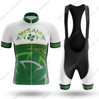 Ensemble de maillot de cyclisme national d'Irlande, vêtements de vélo d'été irlandais, chemises de vélo de route, cuissards à bretelles trempés, VTT, 2024
