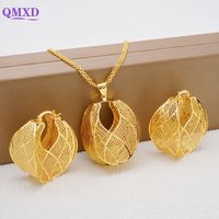 Luxury Dubai Jewelry Sets Drop Necklace& Copper Earrings Morocco Necklace Sets African Wedding Sets Ethiopia Jewelry
